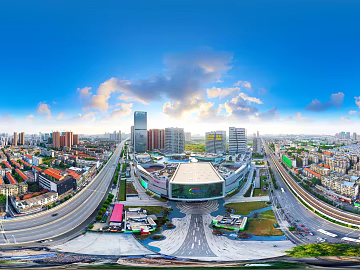 HDR City Commercial Street Panorama texture (ID:ffach980803)
