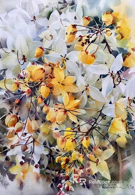 Flower Painting Hanging Painting Decorative Painting Plant Painting texture