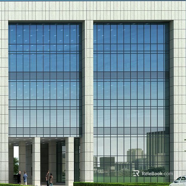 Modern light gray glass curtain wall building exterior wall texture