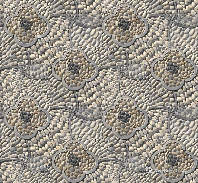 Retro style gray cobblestone mosaic tile texture