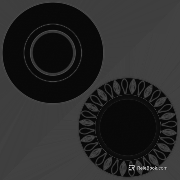 Black Pattern Porcelain Plate Tableware Map texture
