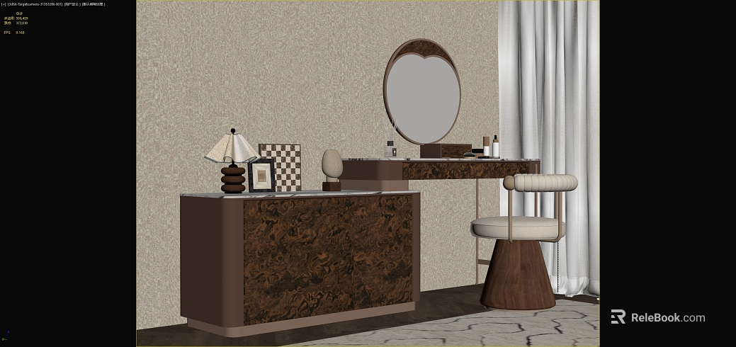Dark brown nodulation wood dressing table finish texture