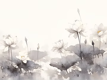 New Chinese ink lotus mural wallpaper texture (ID:ffach485106)