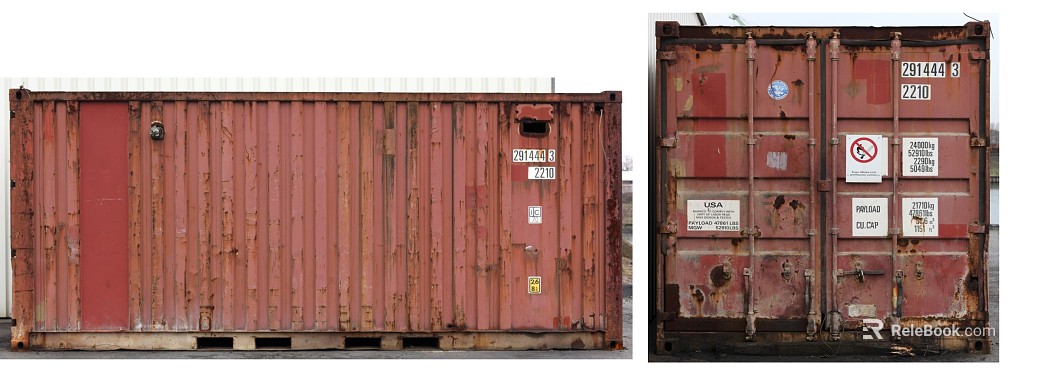 Red rust metal container texture