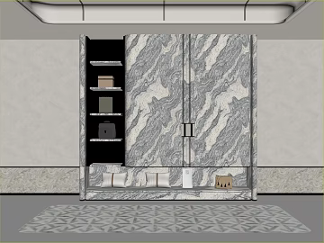 Light Luxury Grey Marble Custom Cabinet Finish texture (ID:ffaeh648221)