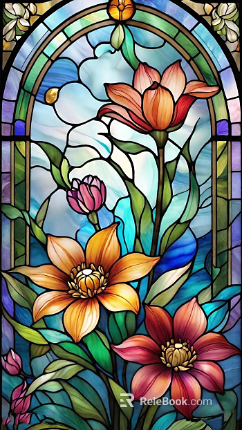 Art pattern stained glass texture