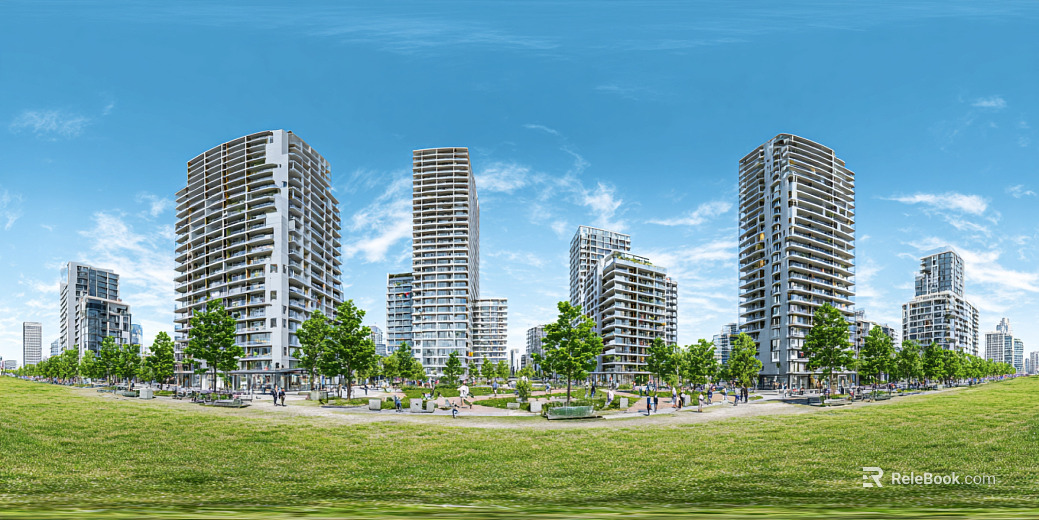 Clean atmosphere community green space panorama texture