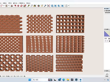Red-brown hollow brick wall wall decoration texture (ID:ffaeh044281)