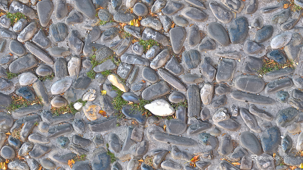 Pebble patchwork floor tile sidewalk road ground street square paving texture