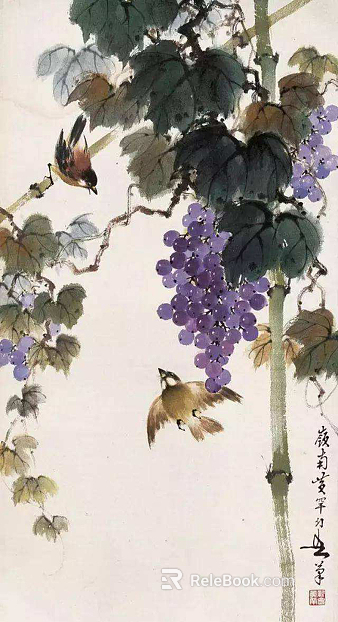 flower-and-bird painting texture