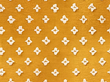Turmeric bottom three-dimensional four-leaf clover jacquard flannel texture (ID:ffaeh014684)