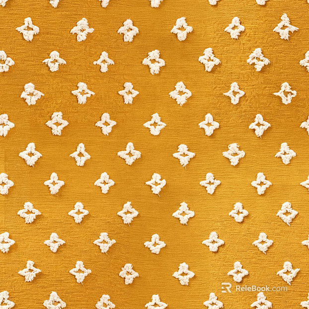 Turmeric bottom three-dimensional four-leaf clover jacquard flannel texture