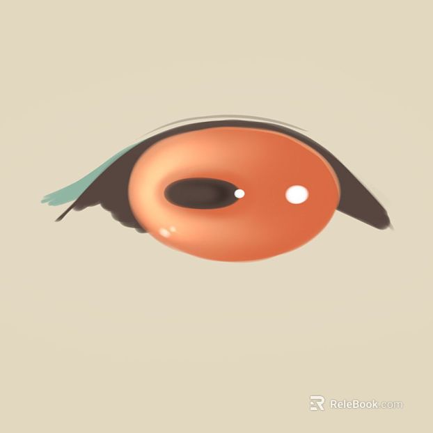 Orange cartoon eyes facial features elements texture