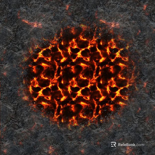 Black Red Lava Material Ground Texture texture