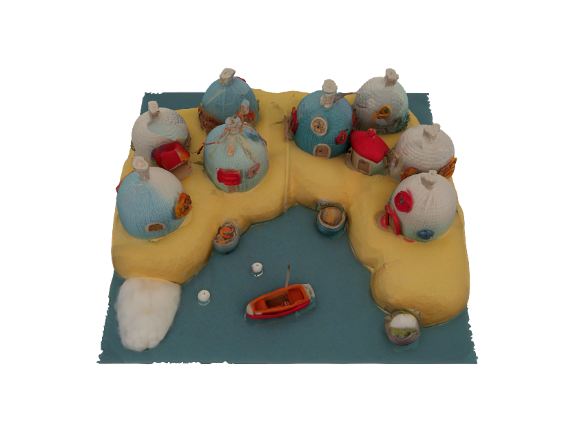 Cartoon Style Island Cabin Scene texture