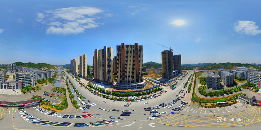 HDR city road traffic panorama texture