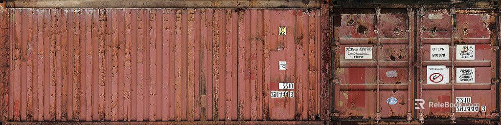 Red-brown distressed metal container texture