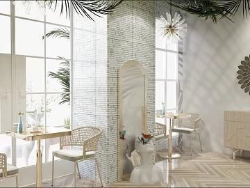 Light Luxury Light Grey Glass Mosaic Background Wall 3d model