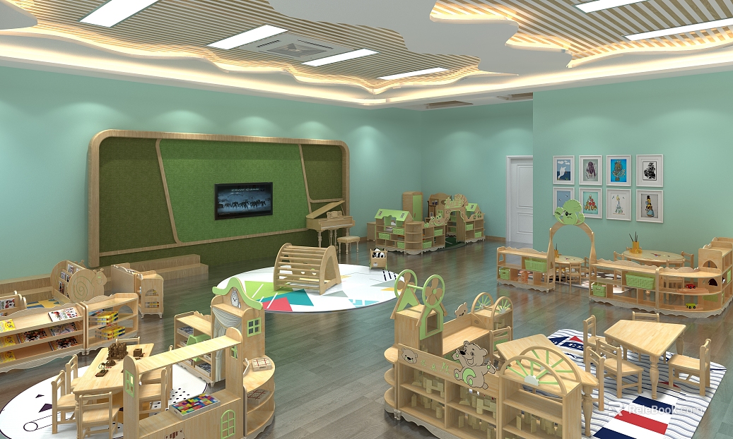 Log color preschool classroom space texture