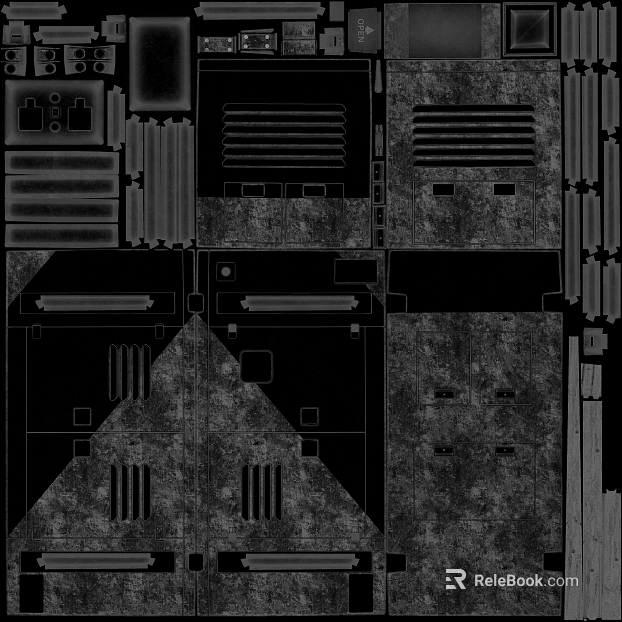 Dark gray old metal industrial equipment panel texture