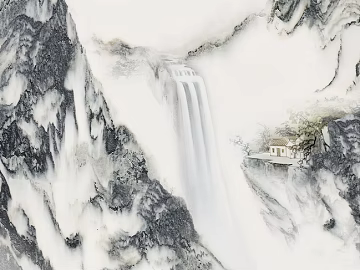 Landscape marble flowing water pattern black and white texture (ID:ffajg41624)