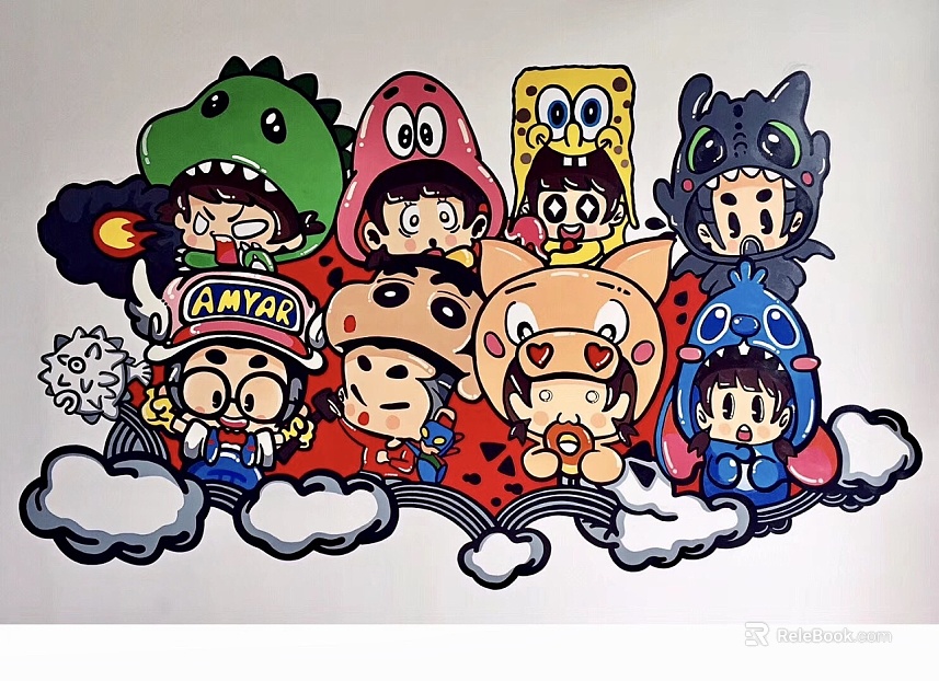 cartoon painting texture