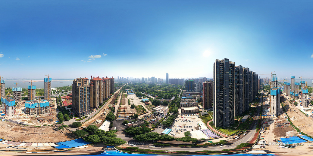 HDR City Construction Site Panorama texture