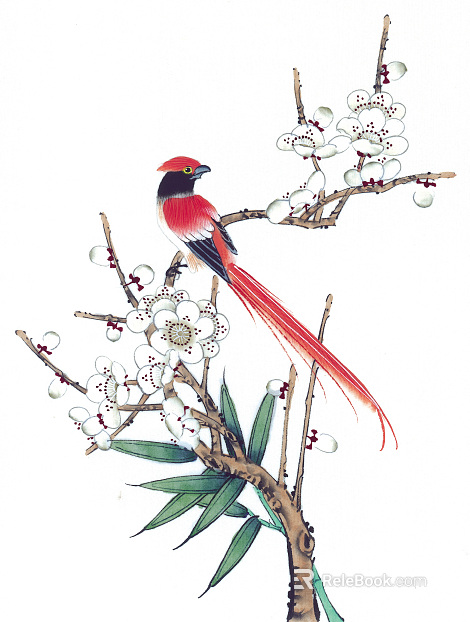 flower and bird decorative painting texture