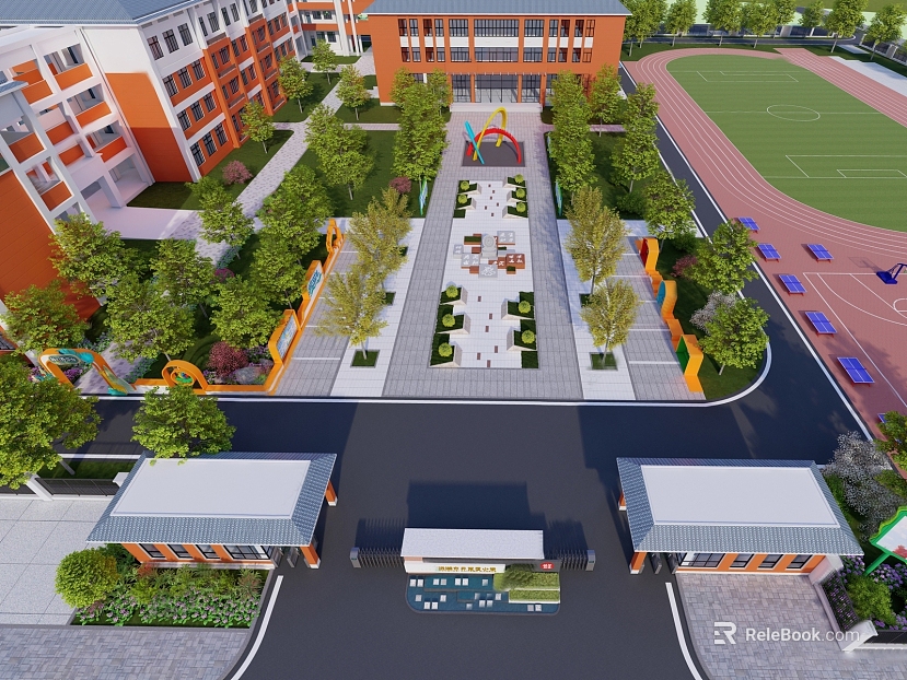 Orange Department Campus School Exterior texture