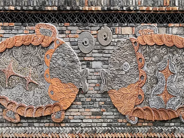 Old brick wall in relief texture (ID:ffach785000)