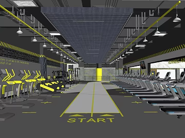 Industrial black and yellow color gym scene texture (ID:ffaeh299571)