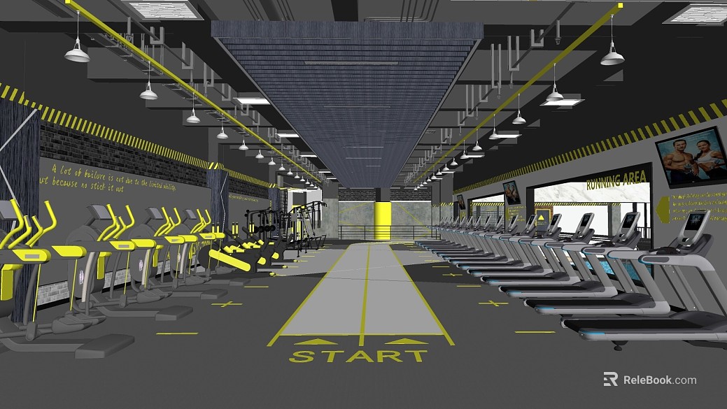 Industrial black and yellow color gym scene texture
