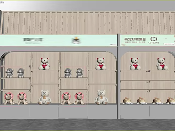 Shallow log style adorable shop display cabinet texture (ID:ffaeh105001)