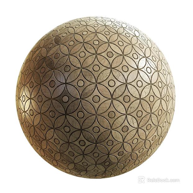 Decorative floor tile PBR texture