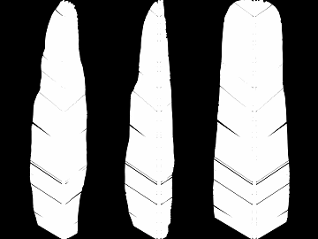 Black and White Feather Bump Map 3d model