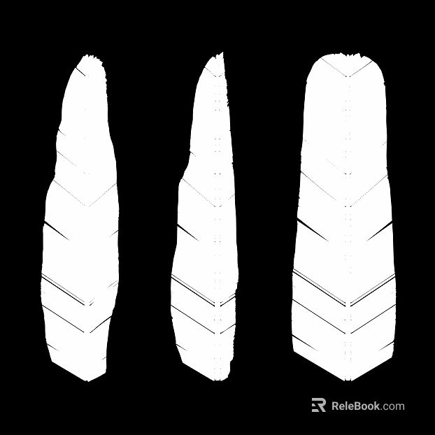 Black and White Feather Bump Map texture