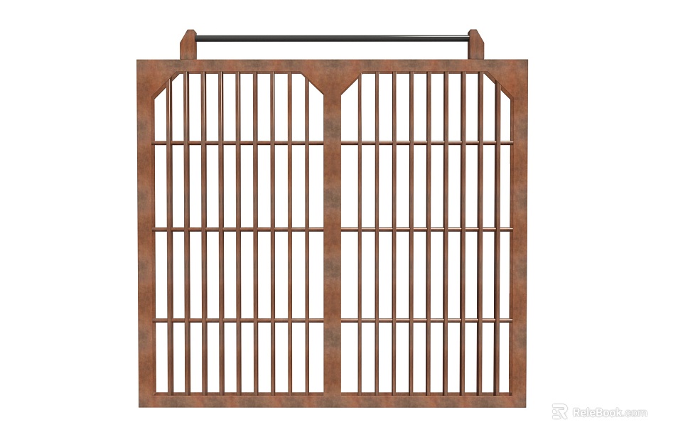 Chinese red-brown metal door courtyard gate texture