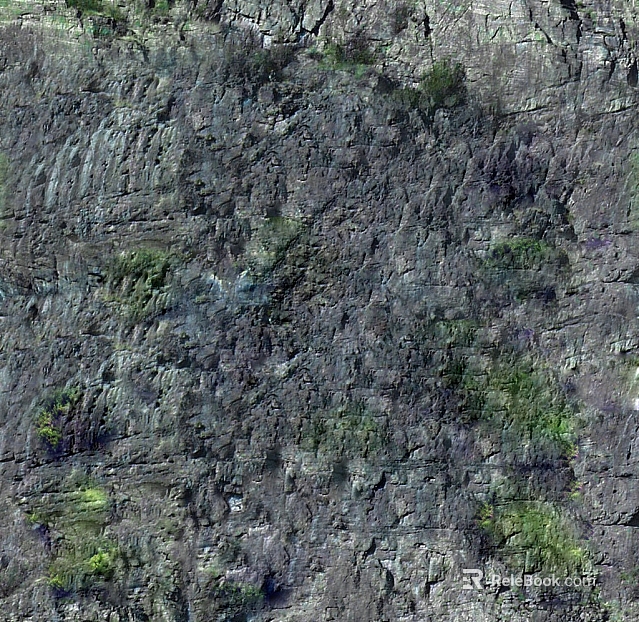 Green gray rock outdoor wall texture