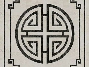 Marble patchwork round pattern black and white texture (ID:ffaag12147)