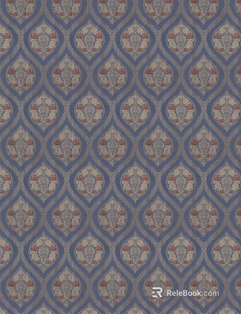 Retro blue pattern wallpaper wall decoration texture