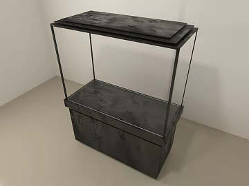 Dark gray distressed metal display cabinet panel texture (ID:ffaeh800761)