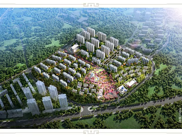 Modern Residential District Panoramic Aerial View texture (ID:ffaeh433076)