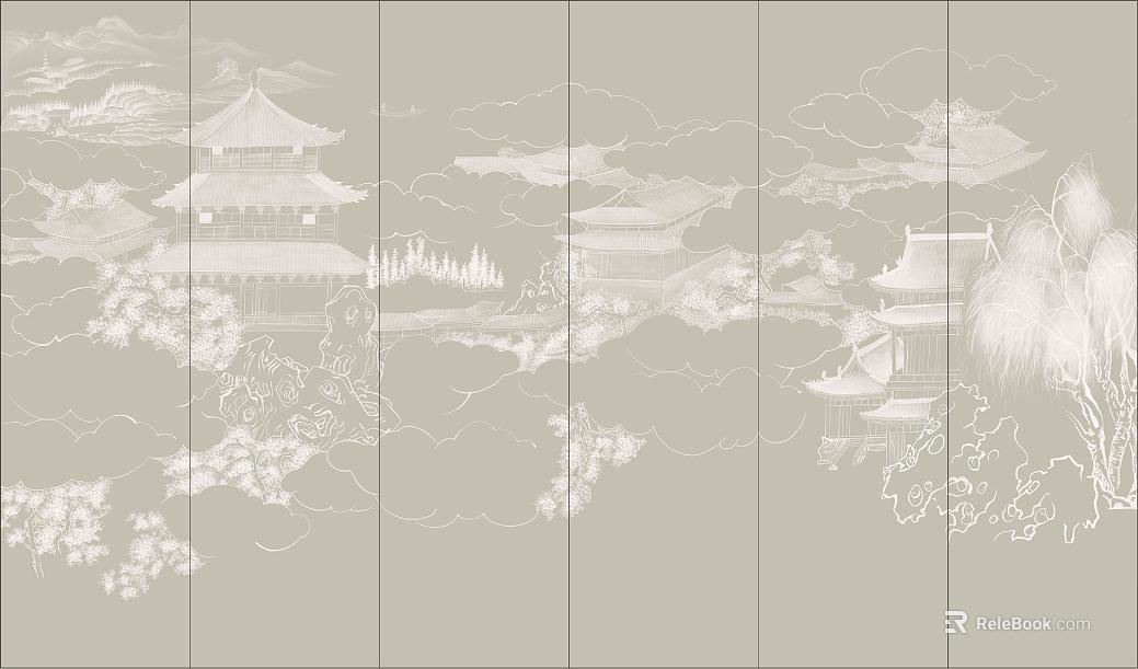 chinese landscape painting texture