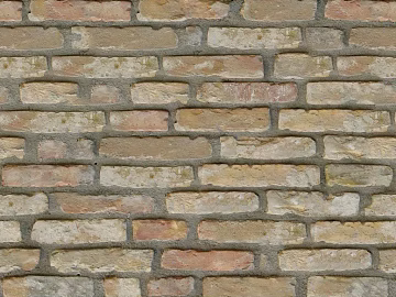 Yellow and Red Retro Brick Wall Finish 3d model