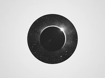 Black and white solar eclipse starry sky decorative painting texture (ID:ffaeh256724)