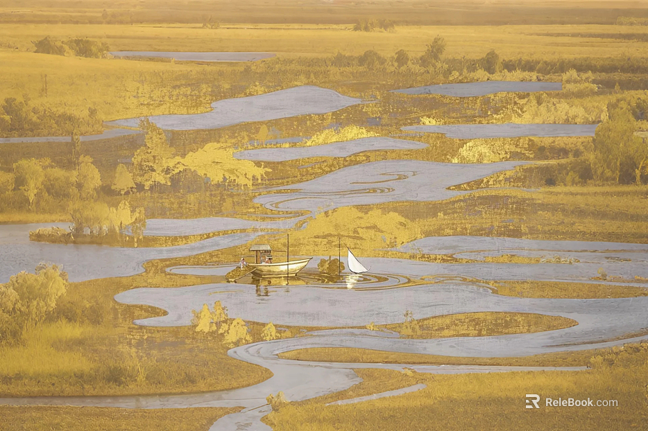Frosted Landscape Painting texture
