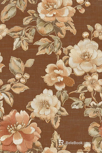 New Chinese Style Chinese Red Flower Embroidered Wall Cloth texture