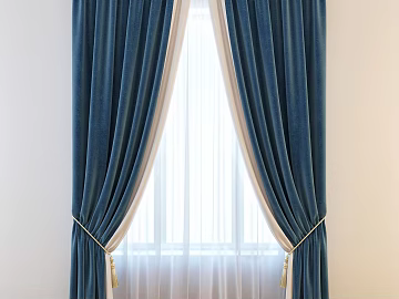 Blue and white color block flannel curtain bedroom texture (ID:ffaeh716826)