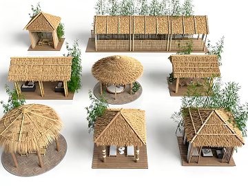 Quiet Wind Thatch Bamboo Casual Cabin texture (ID:ffaeh657824)