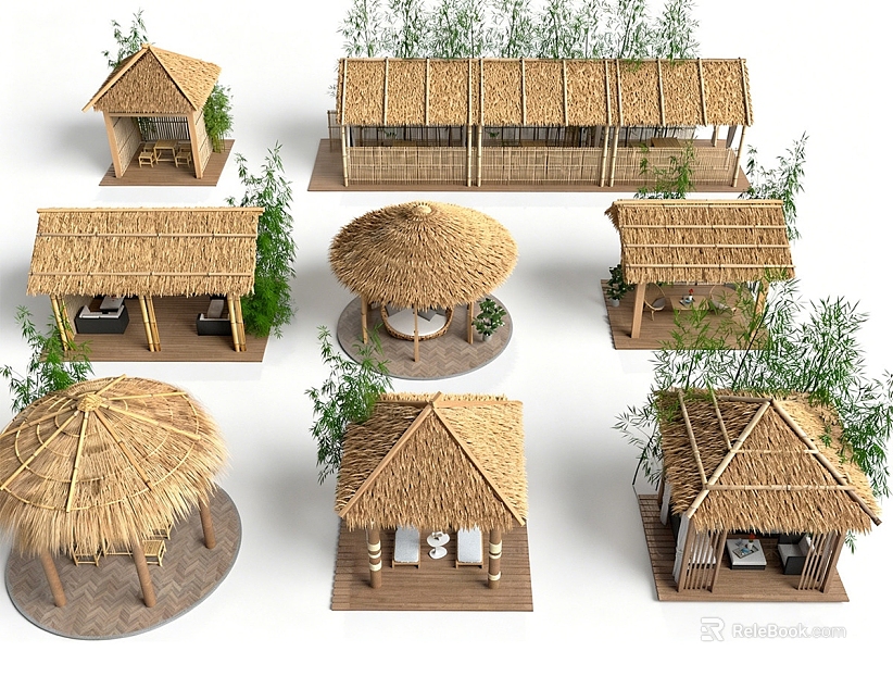 Quiet Wind Thatch Bamboo Casual Cabin texture